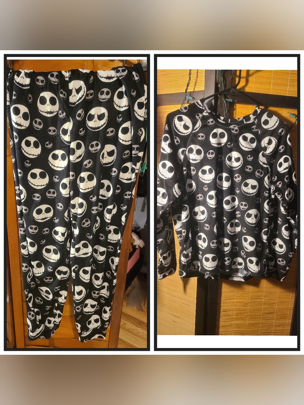 Jack Skellington Nightmare Before Christmas Long Sleeve Pajama Sleep Set